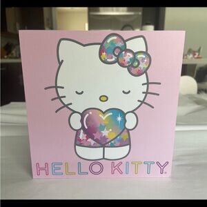 Sanrio Hello Kitty Wall Decor Plaque Sign 2023 Purple Heart Stars Block